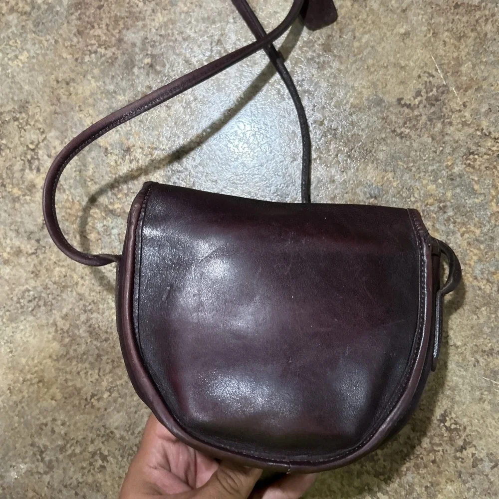 Vintage Leather Coach Bag Brown Mohagony Turnlock 0221-223 Shoulder Crossbody